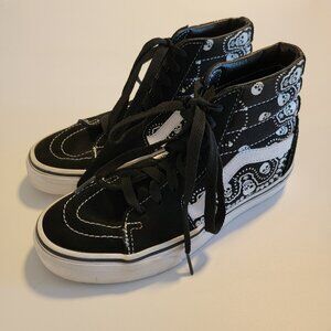 VANS Skate Shoes SK8-HI Bandana Suede Canvas  Sneaker Men's 4 Women's 5.5 Skulls